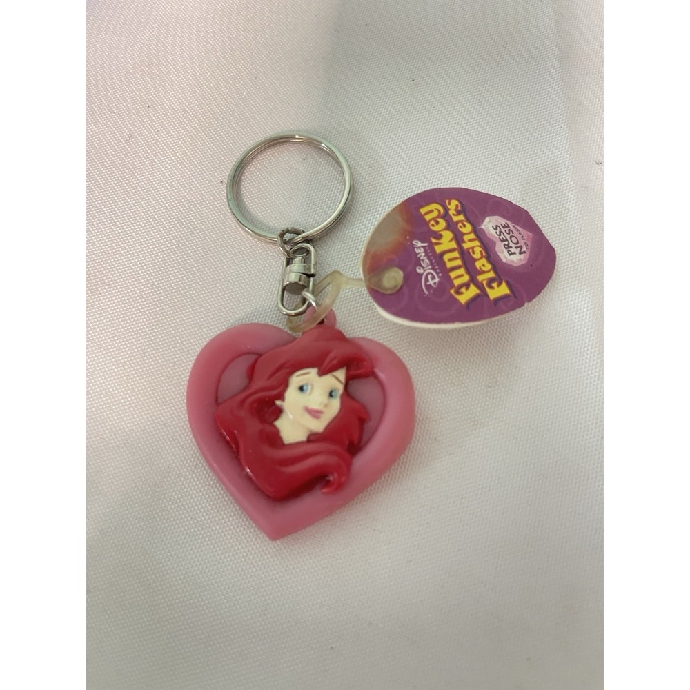 Vintage Old Disney Ariel Rubber Keychain Keyring